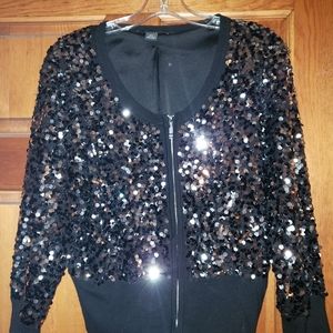 White House Black Market Sequin Cardigan Size XL